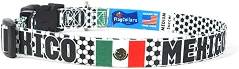 צווארון כלבים | כדורגל | Futbol | דגל מקסיקו | Xtra גדול, גדול, בינוני, קטן, קטן במיוחד | תוצרת ארהב | מתנה לאוהד